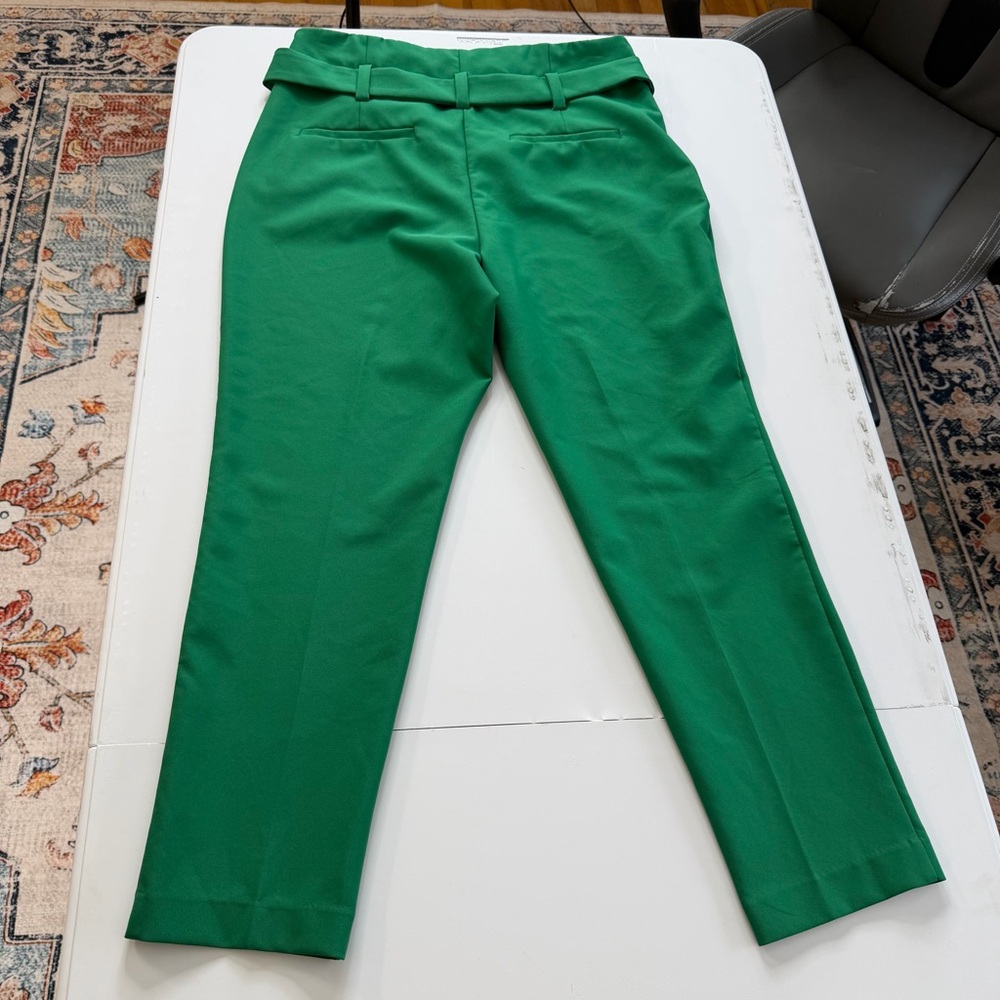 7th Avenue New York Green Belted Trousers Size 12 Average - Picture 3 of 16